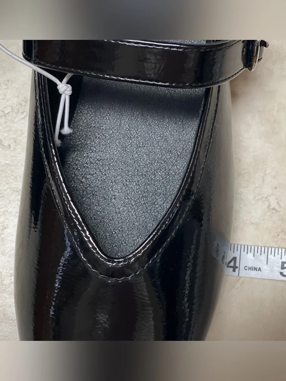 NWT A New Day Womens Shoes 11 Mary Jane Flats Black Faux Patent Leather Buckle